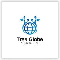 tree globe logo icon premium elegant template vector eps 10