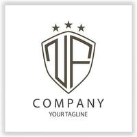 NF Logo monogram with shield shape isolated black colors on outline design template premium elegant template vector eps 10