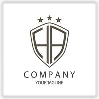 HA Logo monogram with shield shape isolated black colors on outline design template premium elegant template vector eps 10