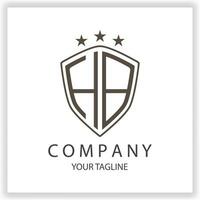 HB Logo monogram with shield shape isolated black colors on outline design template premium elegant template vector eps 10