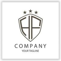 HF Logo monogram with shield shape isolated black colors on outline design template premium elegant template vector eps 10