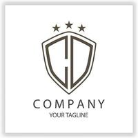 CD CO Logo monogram with shield shape isolated black colors on outline design template premium elegant template vector eps 10