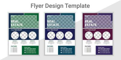 Real estate flyer design, modern luxury house flyer design a4 template vector