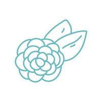 hand drawn flat design simple flower line art vector