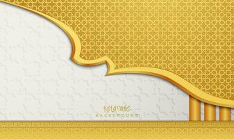 Cream and gold luxury islamic background vector