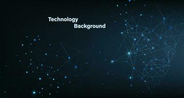 Circuit board technology on a dark blue background. Vector abstract technology illustration Circuit board on dark blue background.High-tech circuit board connection system concept.