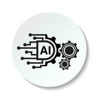 gear symbol and AI icon. concept of digital illustration of work technology using artificial intelligence vector