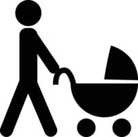 padre y niño familia icono sólido en plano de moda estilo. contento pequeño familia para seguro símbolo con madre bebé columpio signo. carretilla diseño aislado en transparente antecedentes. vector aplicaciones, sitio web