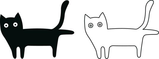 gato icono en plano y línea de moda estilo colocar. aislado en transparente antecedentes. gato silueta firmar símbolo. móvil concepto y web diseño. casa animales símbolo logo vector gráficos