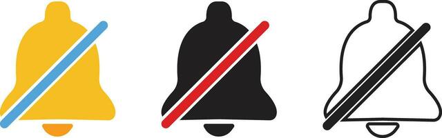 notificación campana icono en departamento, línea conjunto aislado en transparente antecedentes entrante bandeja de entrada mensaje. nuevo mensaje notificación El sonar campana, reloj y teléfono inteligente, alarma alerta. vector para aplicaciones sitio web