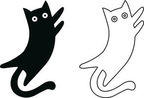 gato icono en plano y línea de moda estilo colocar. aislado en transparente antecedentes. gato silueta firmar símbolo. móvil concepto y web diseño. casa animales símbolo logo vector gráficos