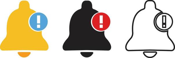 notificación campana icono en departamento, línea conjunto aislado en transparente antecedentes entrante bandeja de entrada mensaje. nuevo mensaje notificación El sonar campana, reloj y teléfono inteligente, alarma alerta. vector para aplicaciones sitio web