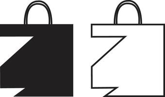 Shopping bag and Shopper variations flat, line icons set. isolated on transparent background. use for as Paper market pack and Grocery collection handbag sign symbol. vector for apps and website