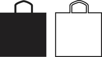 Shopping bag and Shopper variations flat, line icons set. isolated on transparent background. use for as Paper market pack and Grocery collection handbag sign symbol. vector for apps and website