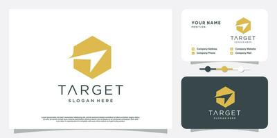 Target logo design element vector with creative arrow concept