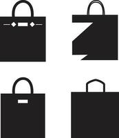 Shopping bag and Shopper variations flat icons set. isolated on transparent background. use for as Paper market pack and Grocery collection handbag sign symbol. vector for apps and website
