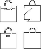 Shopping bag and Shopper variations line icons set. isolated on transparent background. use for as Paper market pack and Grocery collection handbag sign symbol. vector for apps and website