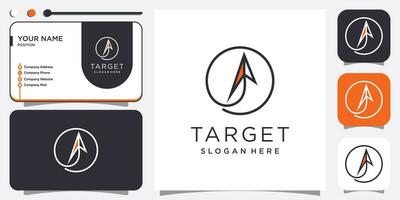 Target logo design element vector with creative arrow concept