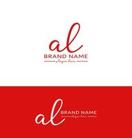 al Letter Handwriting Signature Logo design al logo AL letter icon vector