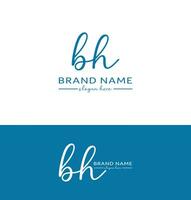 bh Letter Handwriting Signature Logo BH Logo bh icon Design vector