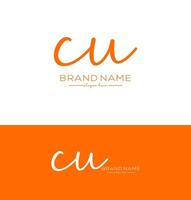 cu Letter Handwriting Signature Logo cu icon cu latter logo Design vector