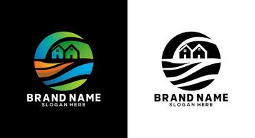 Creative abstract real estate logo design. Home logo design template. vector