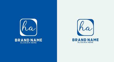 ha Letter Handwriting Signature Logo ha Logo ha icon Design vector