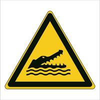 ISO 7010 Registered safety signs symbol pictogram Warnings Caution Danger Crocodiles, alligators or caymans vector