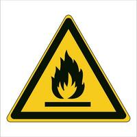 ISO 7010 Registered safety signs symbol pictogram Warnings Caution Danger Risk of fire Flammable materials vector