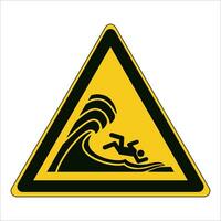 ISO 7010 Registered safety signs symbol pictogram Warnings Caution Danger High surf or large vector