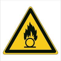 ISO 7010 Registered safety signs symbol pictogram Warnings Caution Danger Oxidizing substance vector