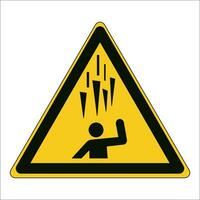 W039 ISO 7010 Registered safety signs - Warnings - Falling ice vector