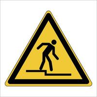 ISO 7010 Registered safety signs symbol pictogram Warnings Caution Danger Step down vector