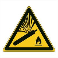 ISO 7010 Registered safety signs symbol pictogram Warnings Caution Danger Pressurized cylinder vector