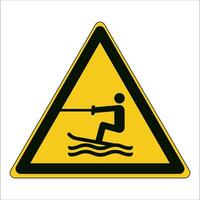 ISO 7010 Registered safety signs symbol pictogram Warnings Caution Danger Towed water activity area vector