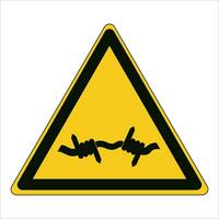 ISO 7010 Graphical symbols Registered Safety Sign Warning Barbed wire vector