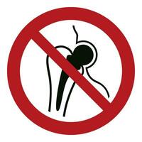 ISO 7010 Registered safety signs symbol pictogram Warnings Caution Danger Prohibition No access for people with metallic implants vector