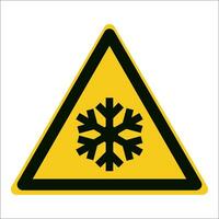 ISO 7010 Registered safety signs symbol pictogram Warnings Caution Danger Low temperature freezing conditions vector