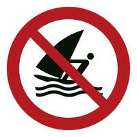 ISO 7010 Registered safety signs symbol pictogram Warnings Caution Danger Prohibition No windsurfing vector