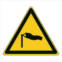 ISO 7010 Registered safety signs symbol pictogram Warnings Caution Danger Strong winds vector