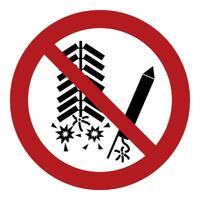 ISO 7010 Registered safety signs symbol pictogram Warnings Caution Danger Prohibition Do not set off fireworks vector