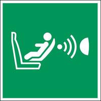 ISO 7010 Standard building emergency evacuation safe condition first aid signs Child seat presence and orientation detection system CPOD vector