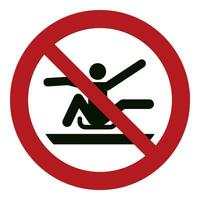 ISO 7010 Registered safety signs symbol pictogram Warnings Caution Danger Prohibition Do not stretch out of toboggan vector