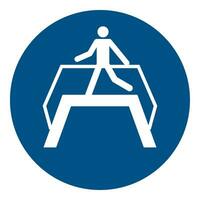 ISO 7010 Registered safety signs symbol pictogram Warnings Caution Notice Mandatory Use footbridge vector