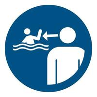 ISO 7010 Registered safety signs symbol pictogram Warnings Caution Notice Mandatory Keep children under supervision in the aquatic environment vector