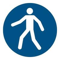 ISO 7010 Registered safety signs symbol pictogram Warnings Caution Notice Mandatory Use this walkway vector