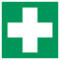 ISO 7010 Standard building emergency evacuation safe condition first aid signs First aid vector