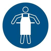 ISO 7010 Registered safety signs symbol pictogram Warnings Caution Notice Mandatory Use protective apron vector