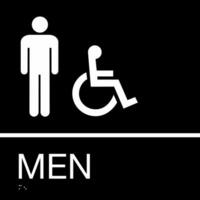 Office Restroom Toilet Closet Identification Braille Sign Styles Accessible Mens Restroom vector