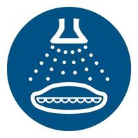 ISO 7010 Registered safety signs symbol pictogram Warnings Caution Notice Mandatory Start water spray in launch sequence vector